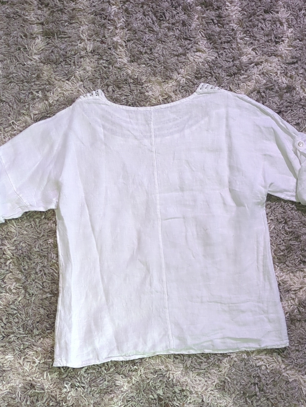3 Linen Top Bundle Made in Italy St. Tropez West White Blouses Mixed Sizes - Picture 10 of 16
